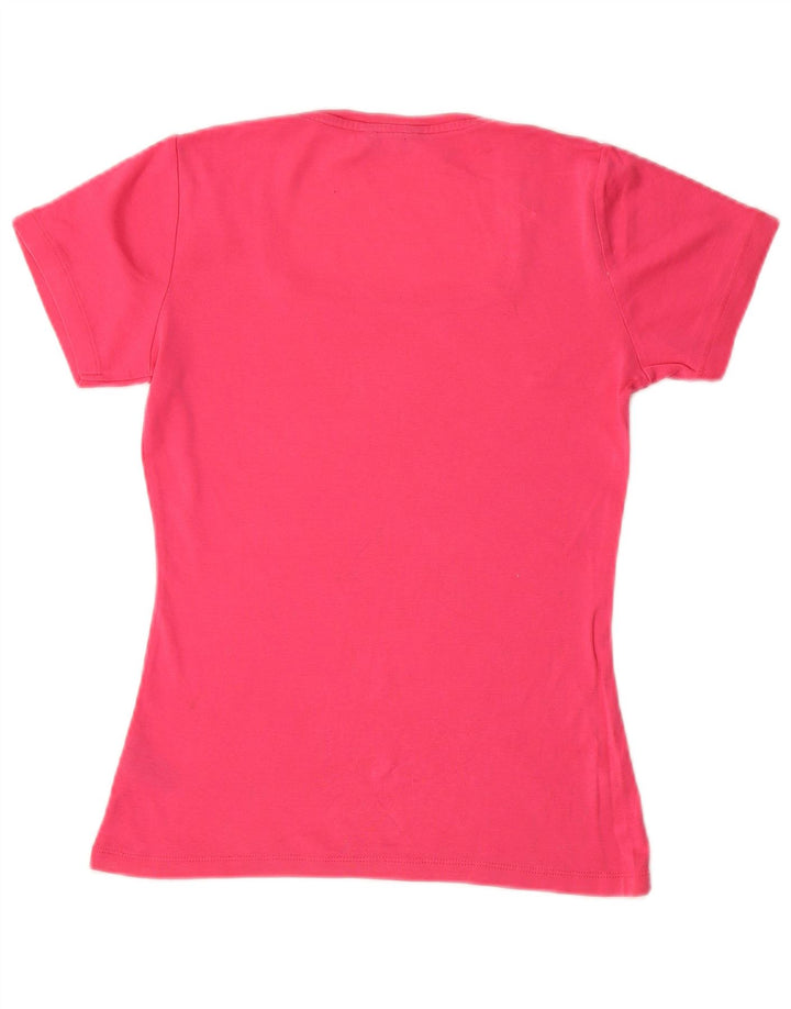 Camiseta feminina M&Co UK 10 pequeno algodão rosa