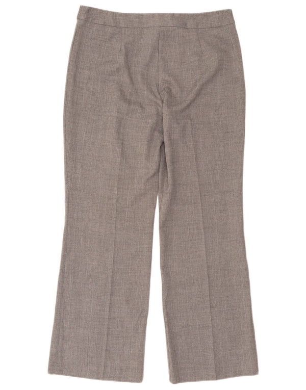 Calça feminina Marks & Spencer Reino Unido 14 médio W32 L28 espinha de peixe cinza
