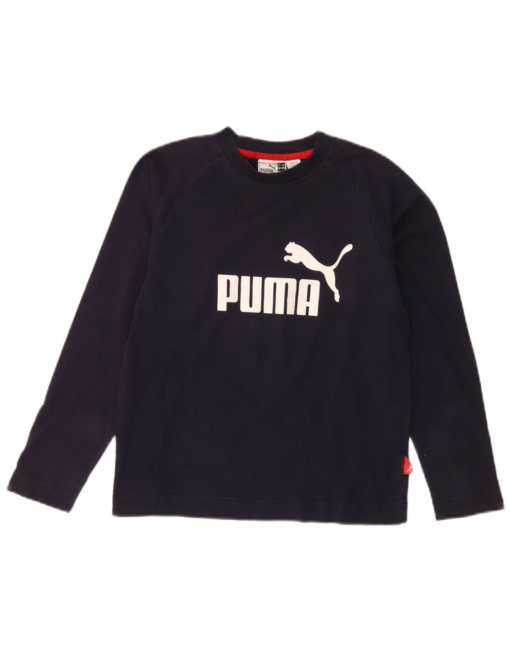 Puma Boys Graphic Top manga comprida 9-10 anos azul marinho