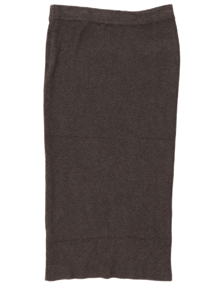 Zara Saia reta feminina de malha média W28 viscose cinza