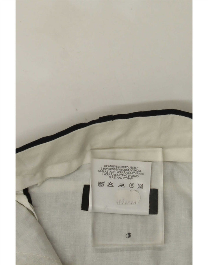 Calça masculina de terno reto Marks & Spencer W40 L29 poliéster azul marinho