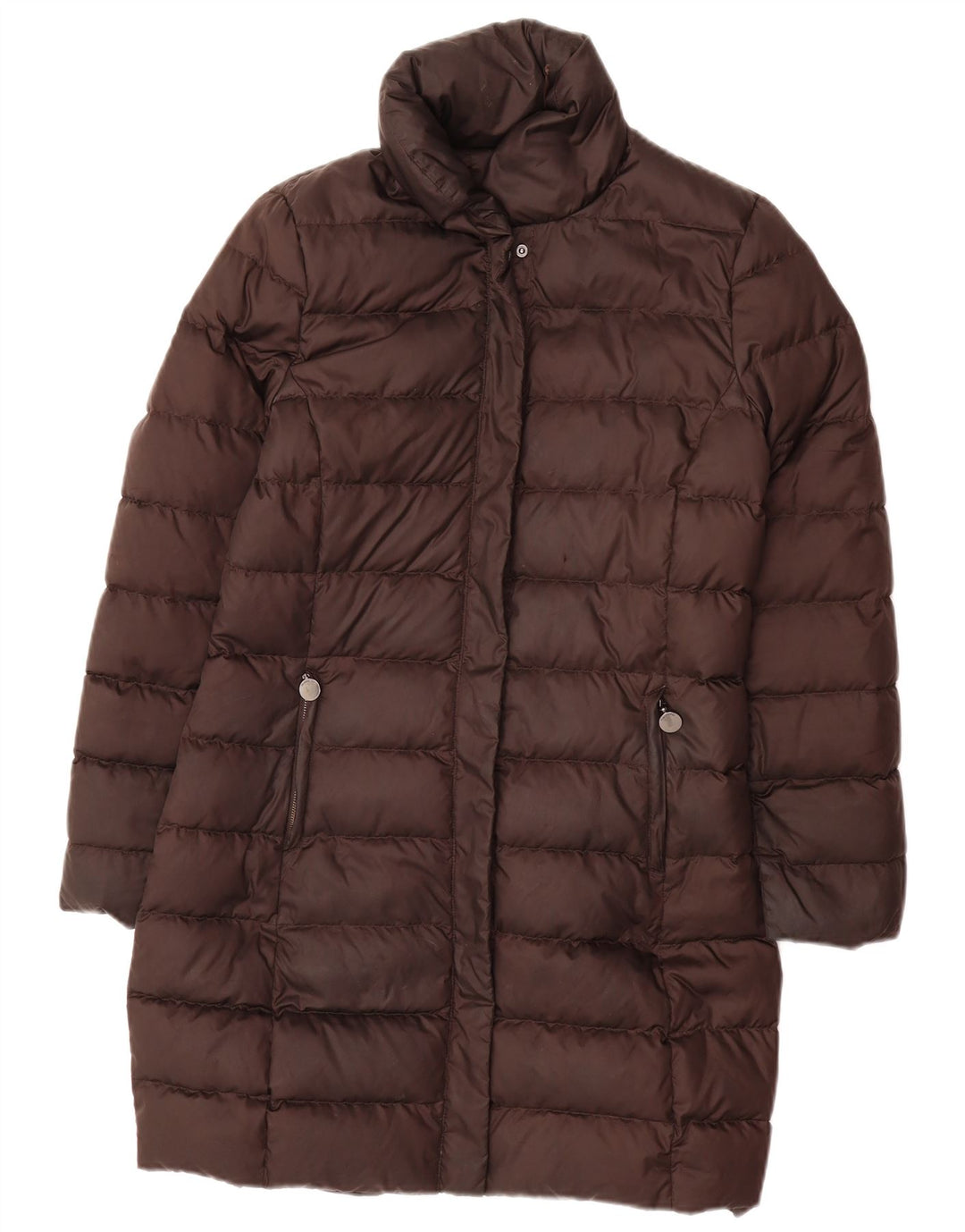 Casaco acolchoado feminino MASSIMO DUTTI UK 14 poliéster marrom médio