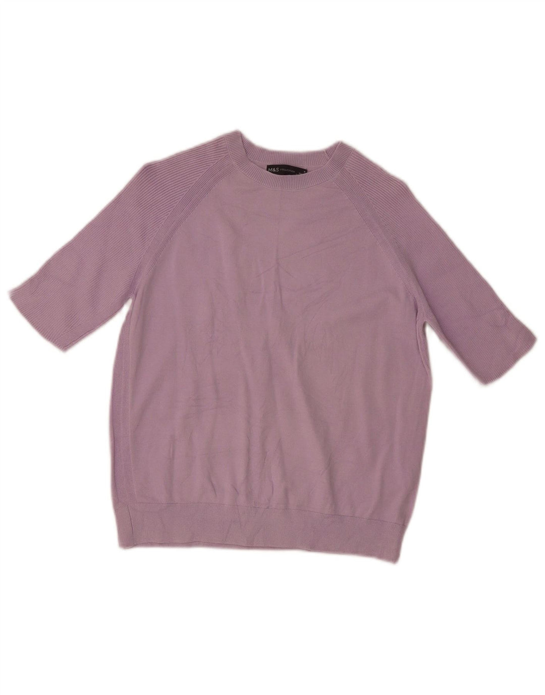 Suéter feminino Marks & Spencer com gola canoa Reino Unido 12 médio roxo