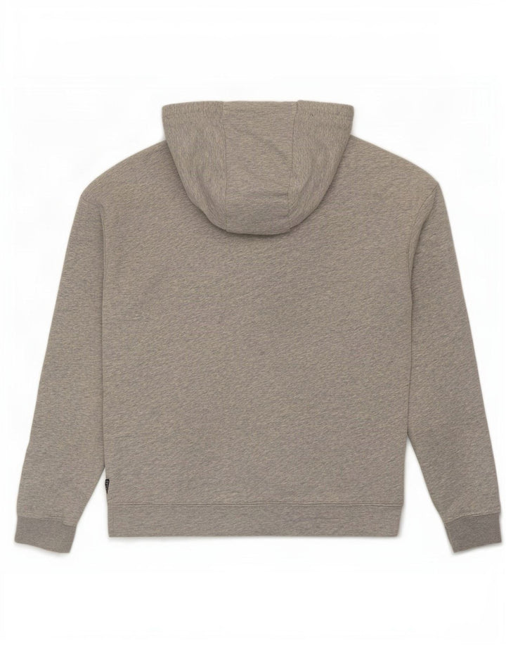 Suéter com capuz gráfico Guess masculino algodão cinza médio