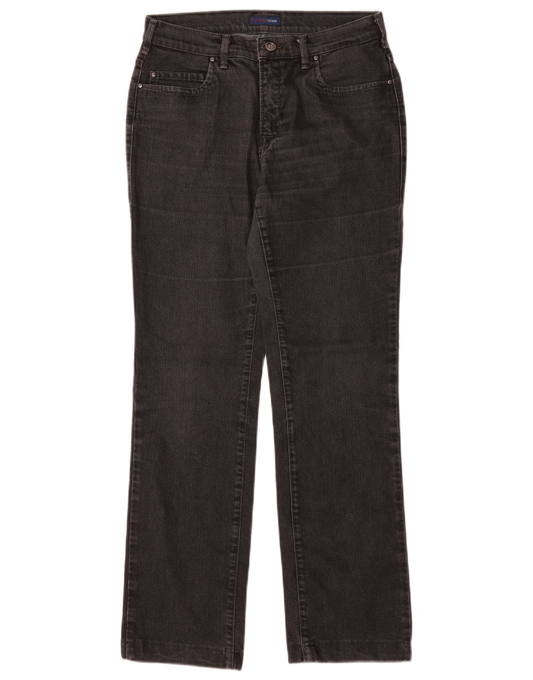 Jeans retos femininos Trussardi W28 L28 algodão preto