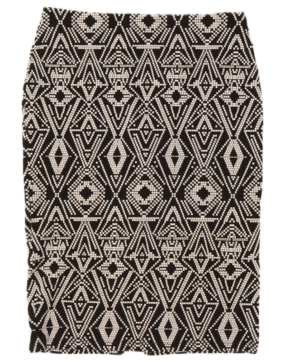 Saia lápis feminina Marks & Spencer UK 12 médio W30 preta geométrica