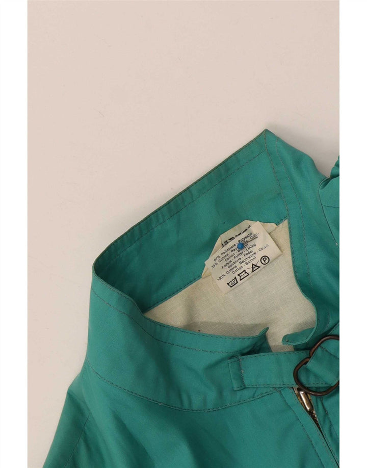 Jaqueta bomber feminina vintage UK 12 poliéster colorblock turquesa médio