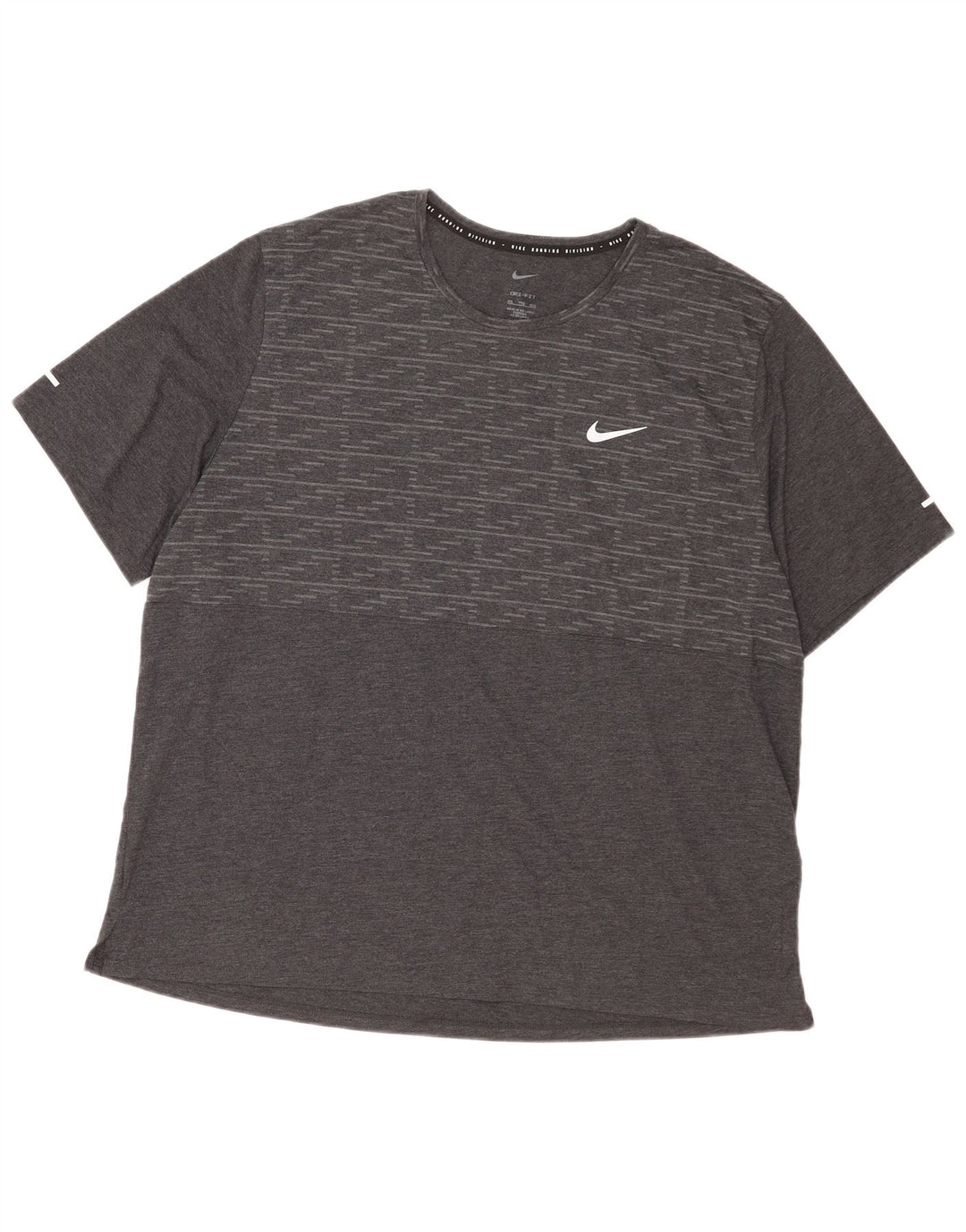 Camiseta masculina Nike Dri Fit Top 2XL poliéster geométrico cinza