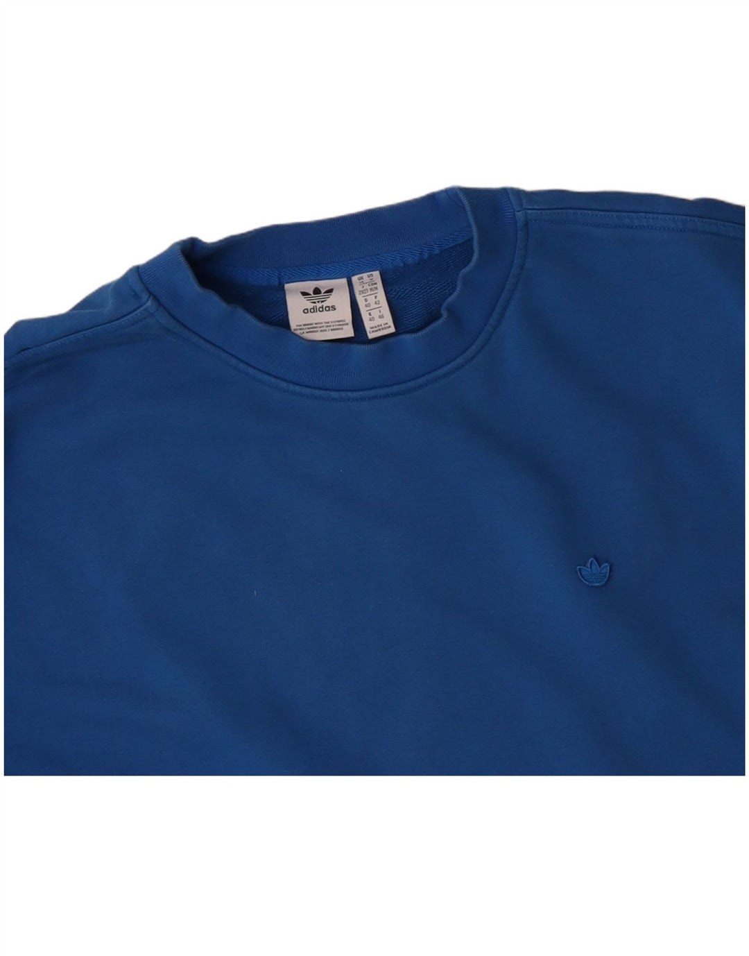 ADIDAS Womens Oversized Sweatshirt Jumper UK 14 Grande Azul Algodão