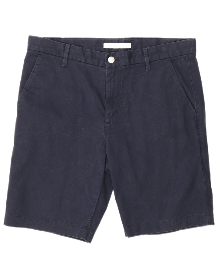 Calvin Klein Mens Chino Shorts W32 Médio Algodão Azul Marinho