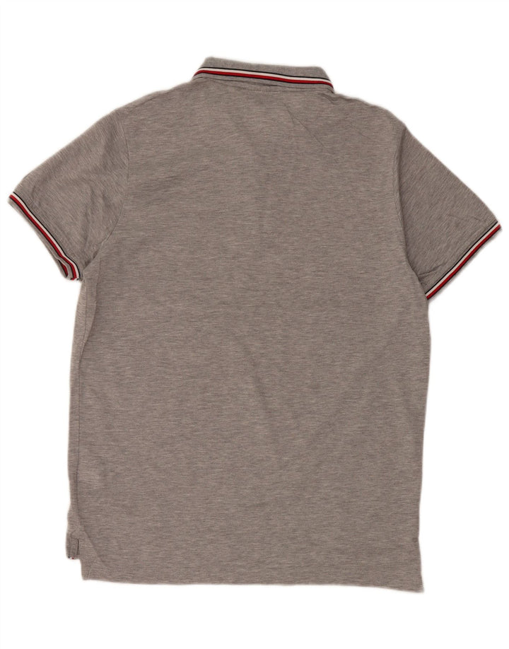 Camisa polo masculina TOMMY HILFIGER algodão cinza médio