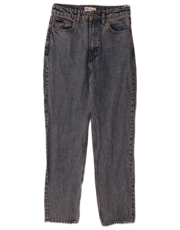 Zara Jeans Cônicos Femininos EU 38 Pequeno W28 L29 Azul Algodão
