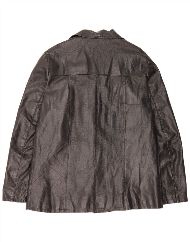 Jaqueta de couro masculina vintage UK 38 couro preto médio