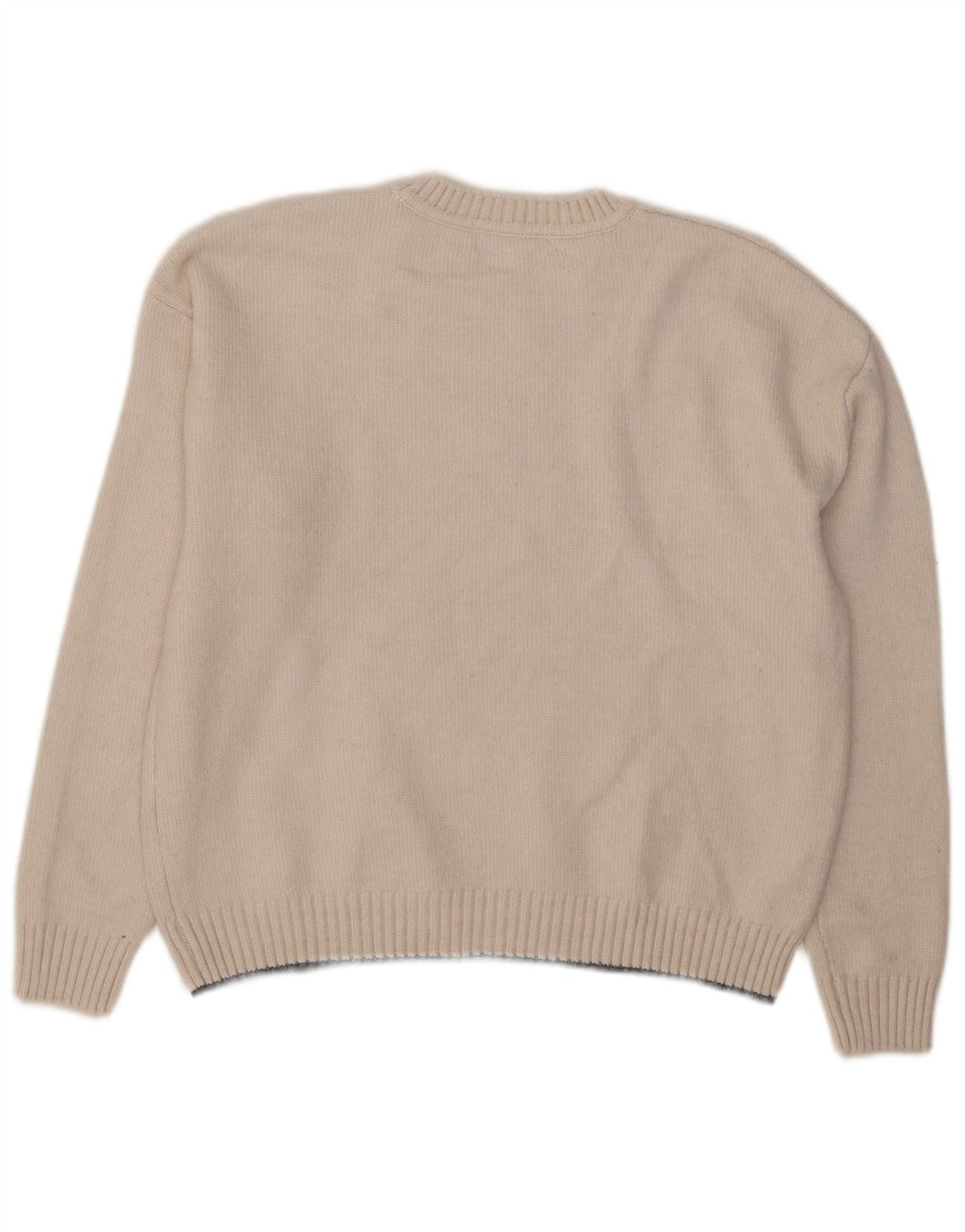 Suéter feminino Marks & Spencer com gola redonda UK 14 médio off white
