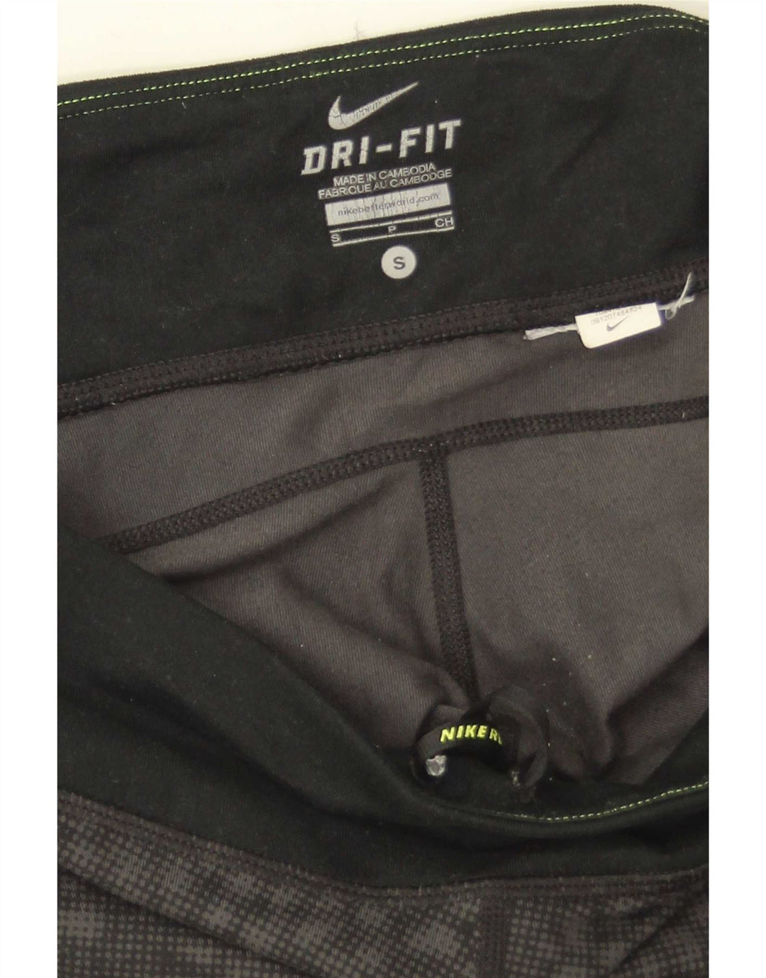Leggings Nike Dri Fit Feminina UK 10 Pequenas Pretas Geométricas