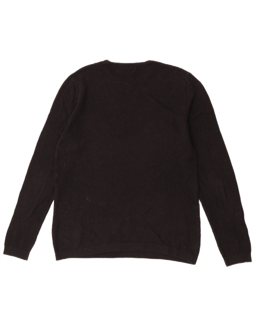 Zara Suéter masculino com gola redonda, preto médio