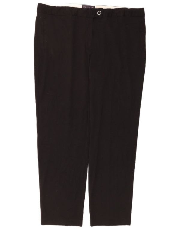 Calça chino reta feminina Marks & Spencer UK 20 2XL W40 L30 preta