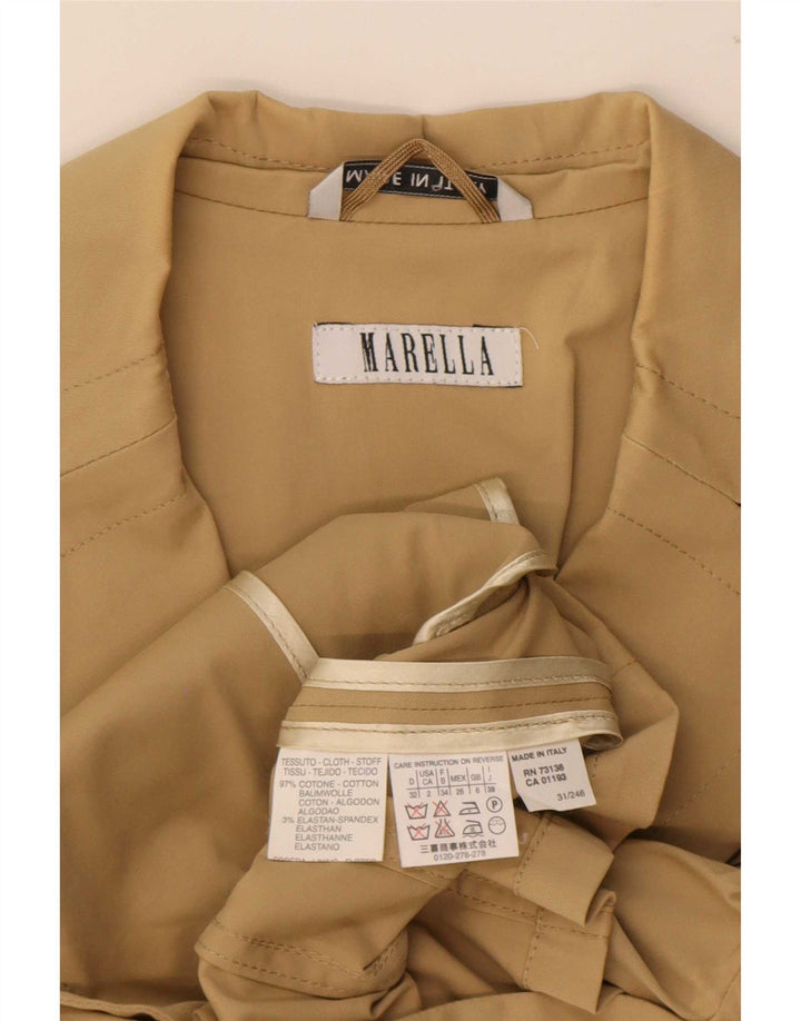 Jaqueta blazer feminina Marella com 3 botões UK 6 XS algodão bege