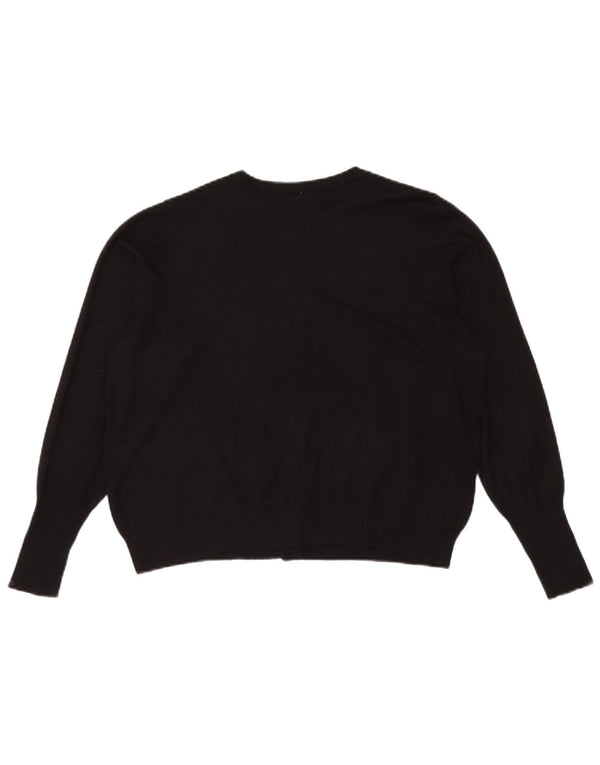 Suéter cardigã feminino Marks & Spencer UK 18 XL preto viscose