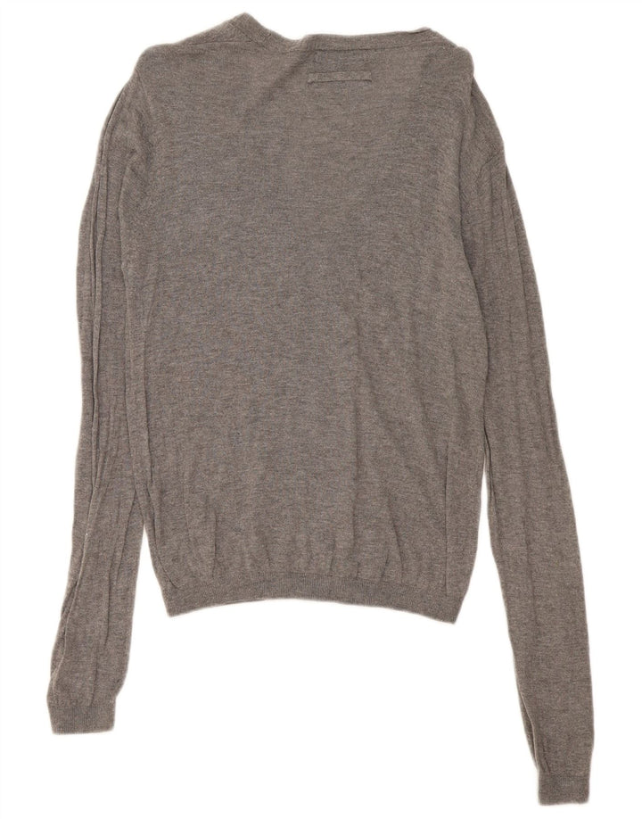 Suéter cardigã masculino Zara cinza médio