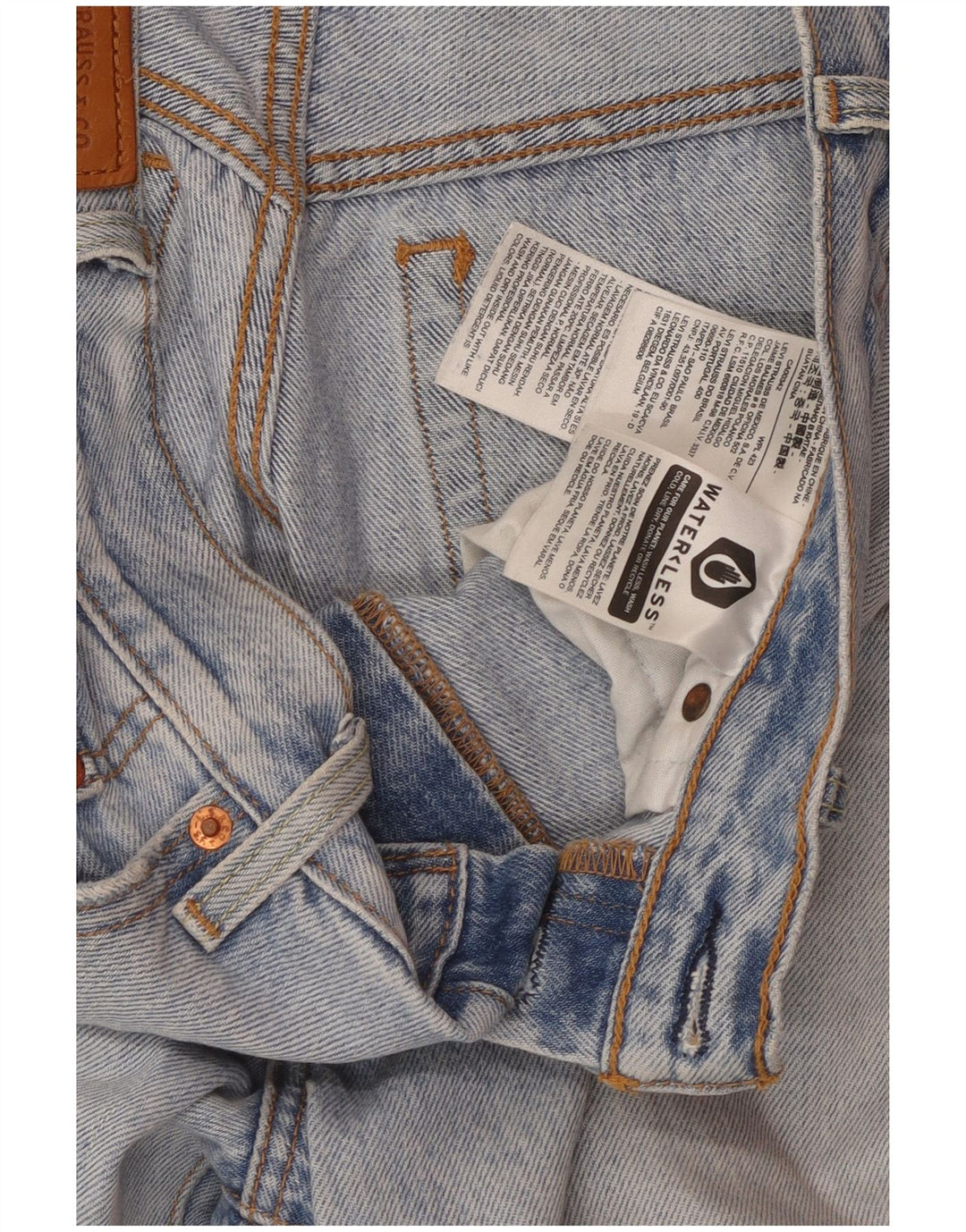 Calça jeans feminina Levi's com perna larga W28 L23 azul algodão