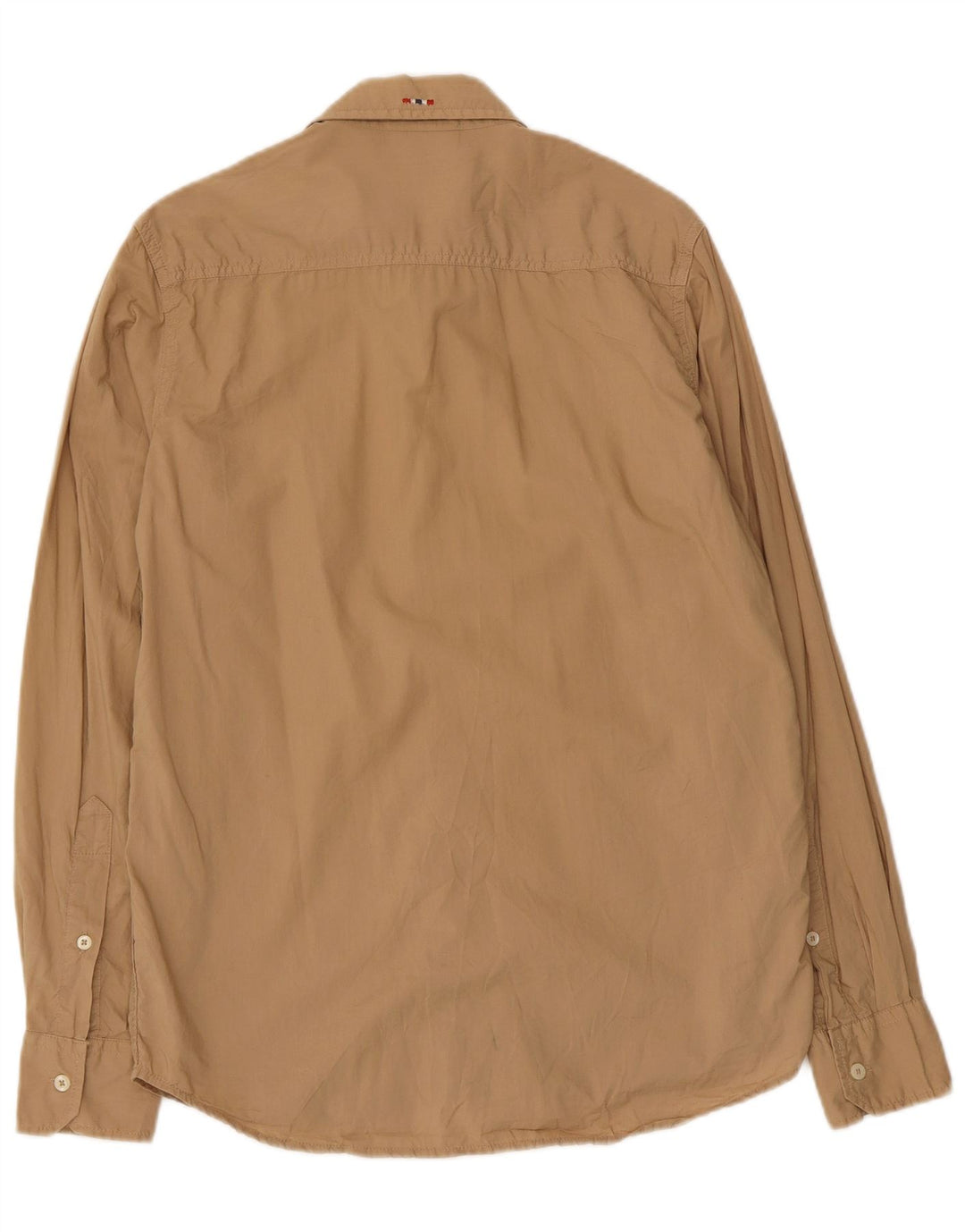 Camisa masculina Napapijri pequena algodão bege