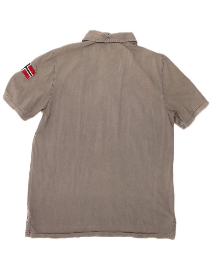 Camisa polo masculina NAPAPIJRI grande algodão cinza