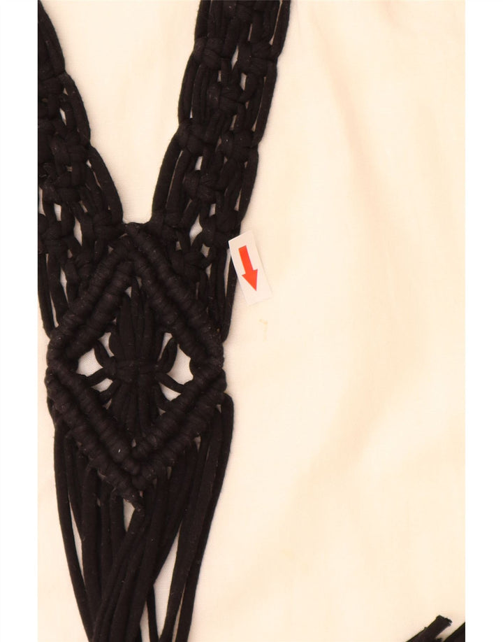 Blusa feminina sem mangas Zara Top UK 6 XS Branco