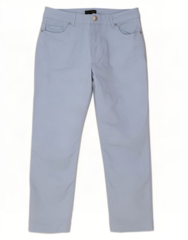 Calça recortada reta feminina Phase Eight UK 14 grande W32 L25 azul