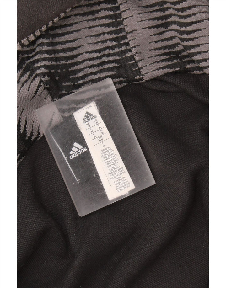 ADIDAS Mens Zip Hoodie Suéter Médio Algodão Preto