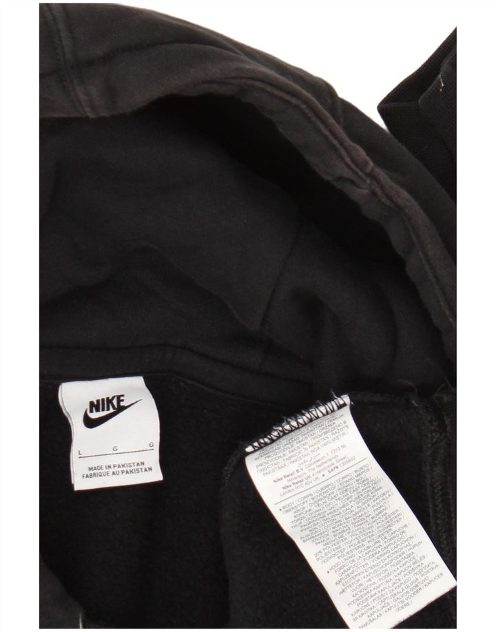 Nike Mens Hoodie Jumper Grande Algodão Preto