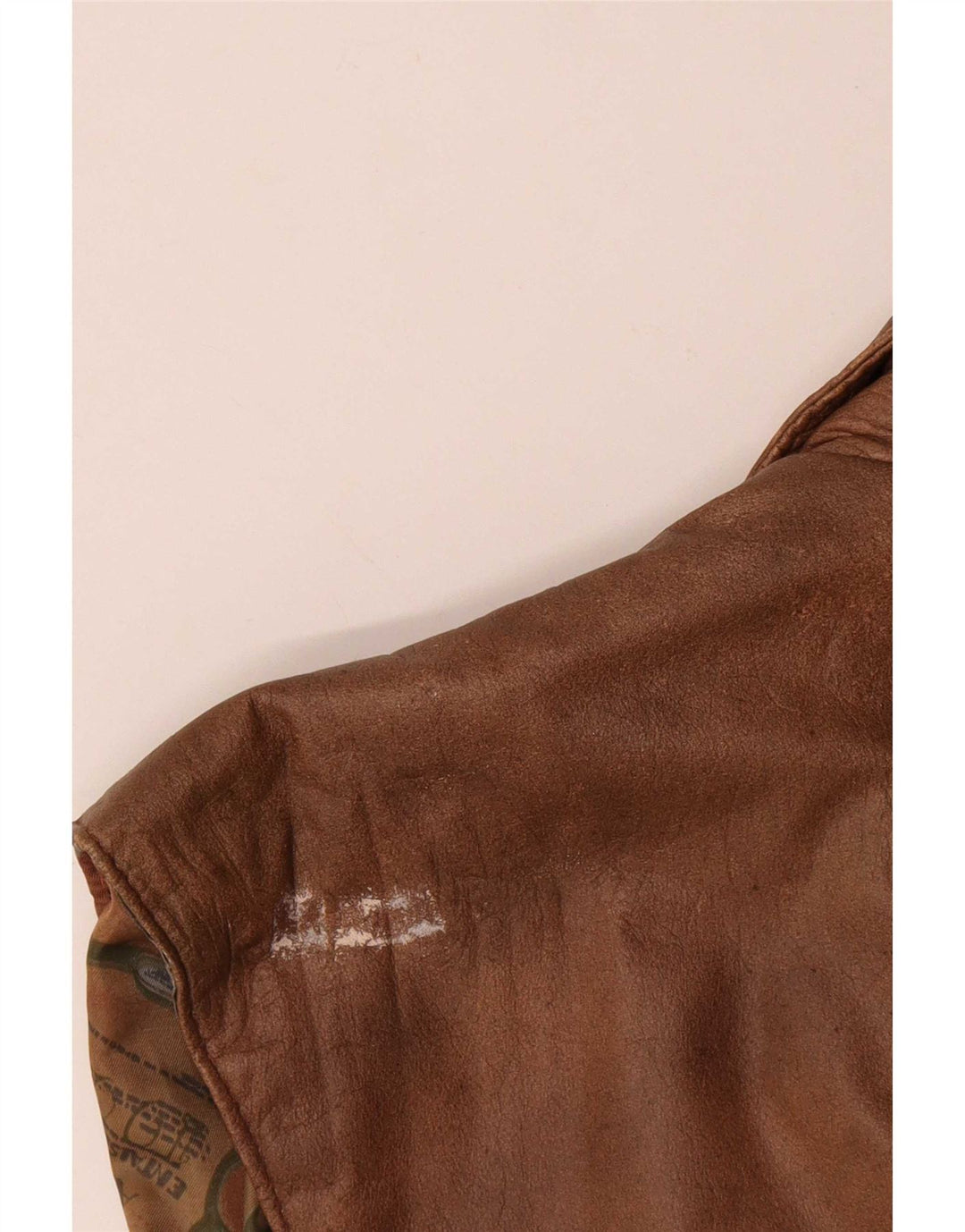 Colete de couro masculino vintage UK 40 grande marrom