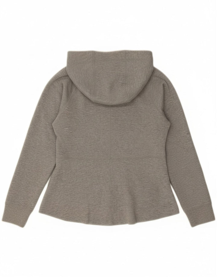 Suéter feminino Nike com capuz e zíper UK 10 pequeno algodão cinza
