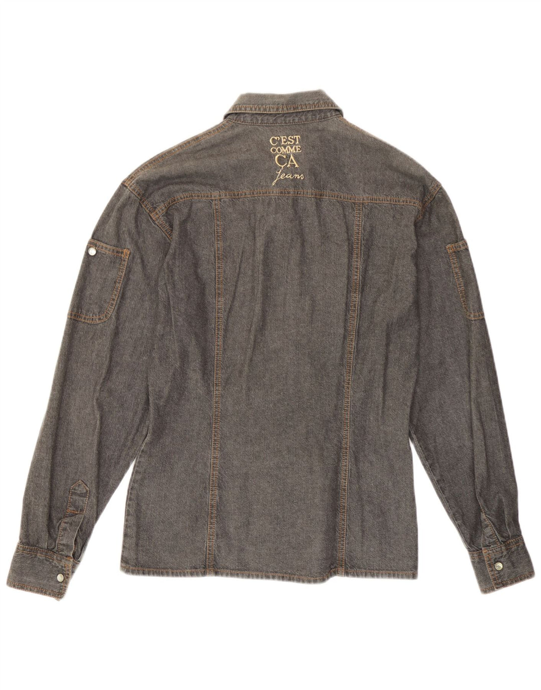 Camisa jeans feminina C'EST COMMECA Reino Unido 16 grande cinza