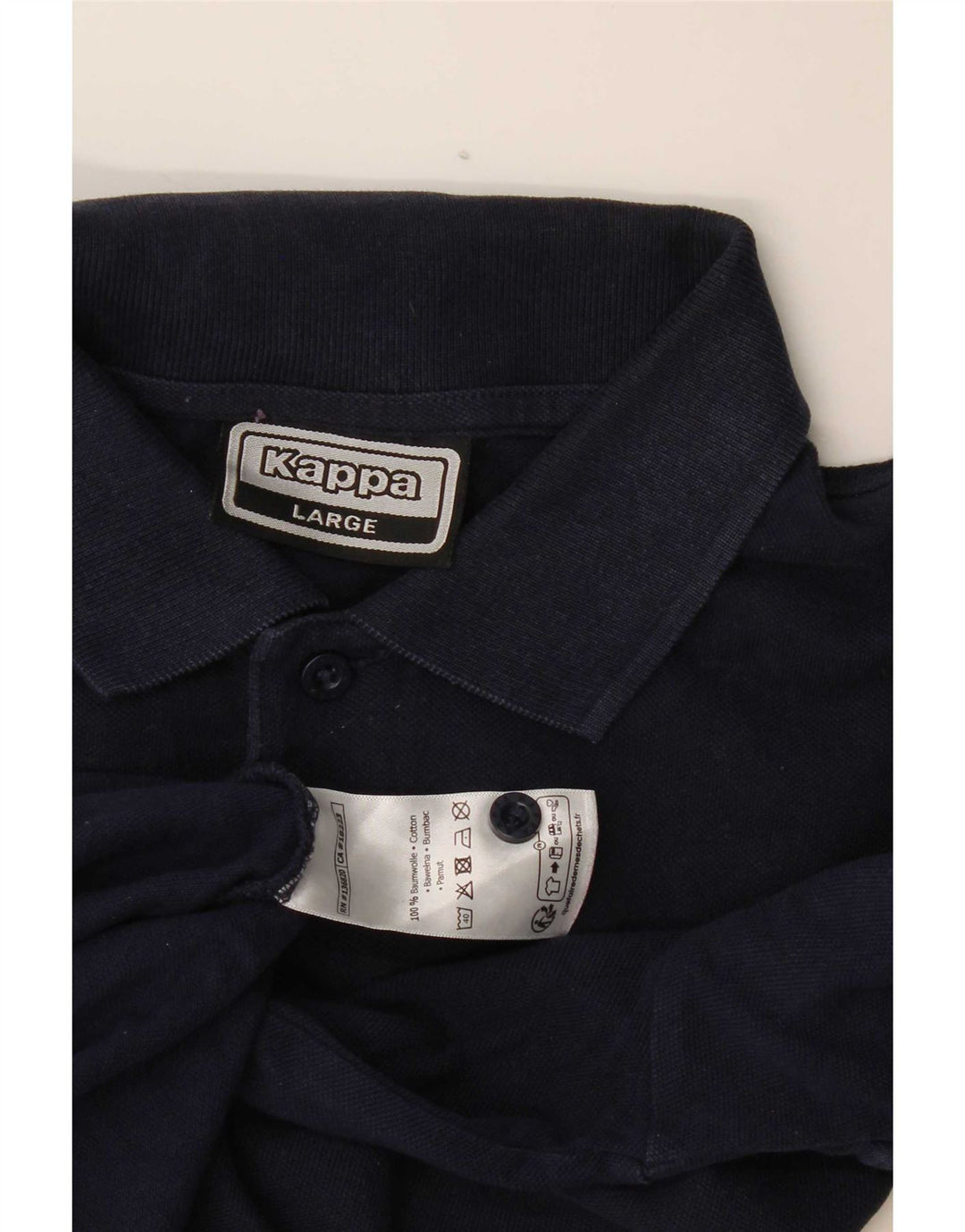 Camisa pólo gráfica masculina Kappa grande algodão azul marinho
