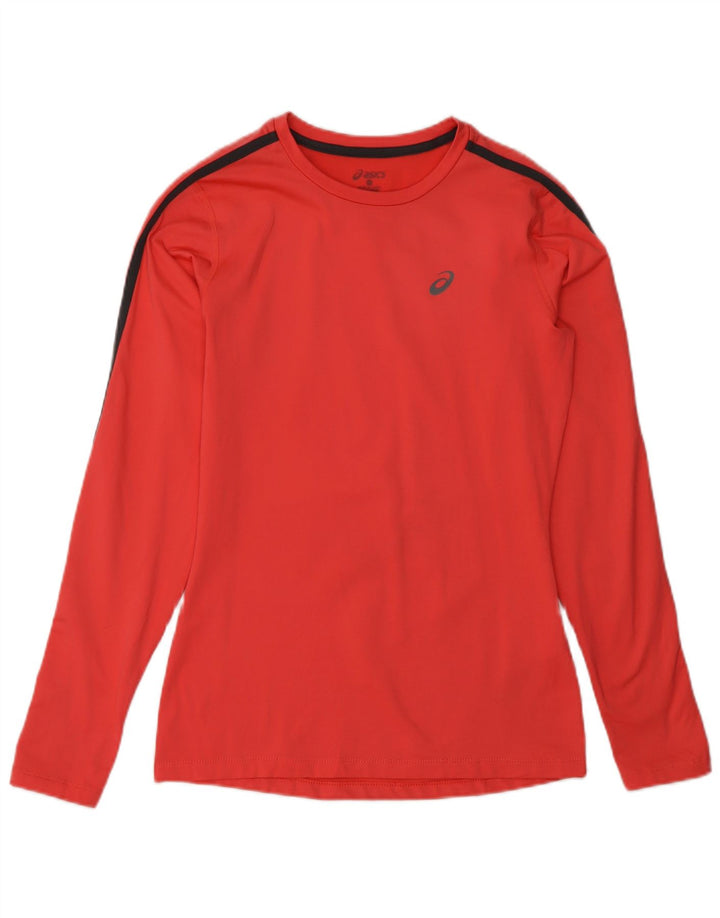 Top feminino Asics manga comprida UK 6 XS rosa colorblock poliéster