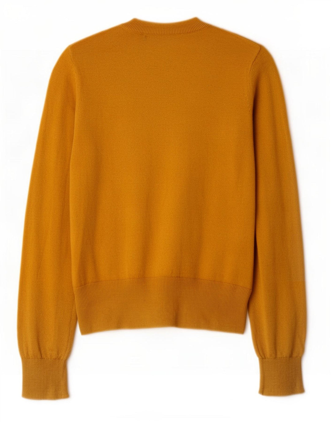 Zara Suéter feminino cropped com gola redonda Reino Unido 10 pequeno poliéster amarelo