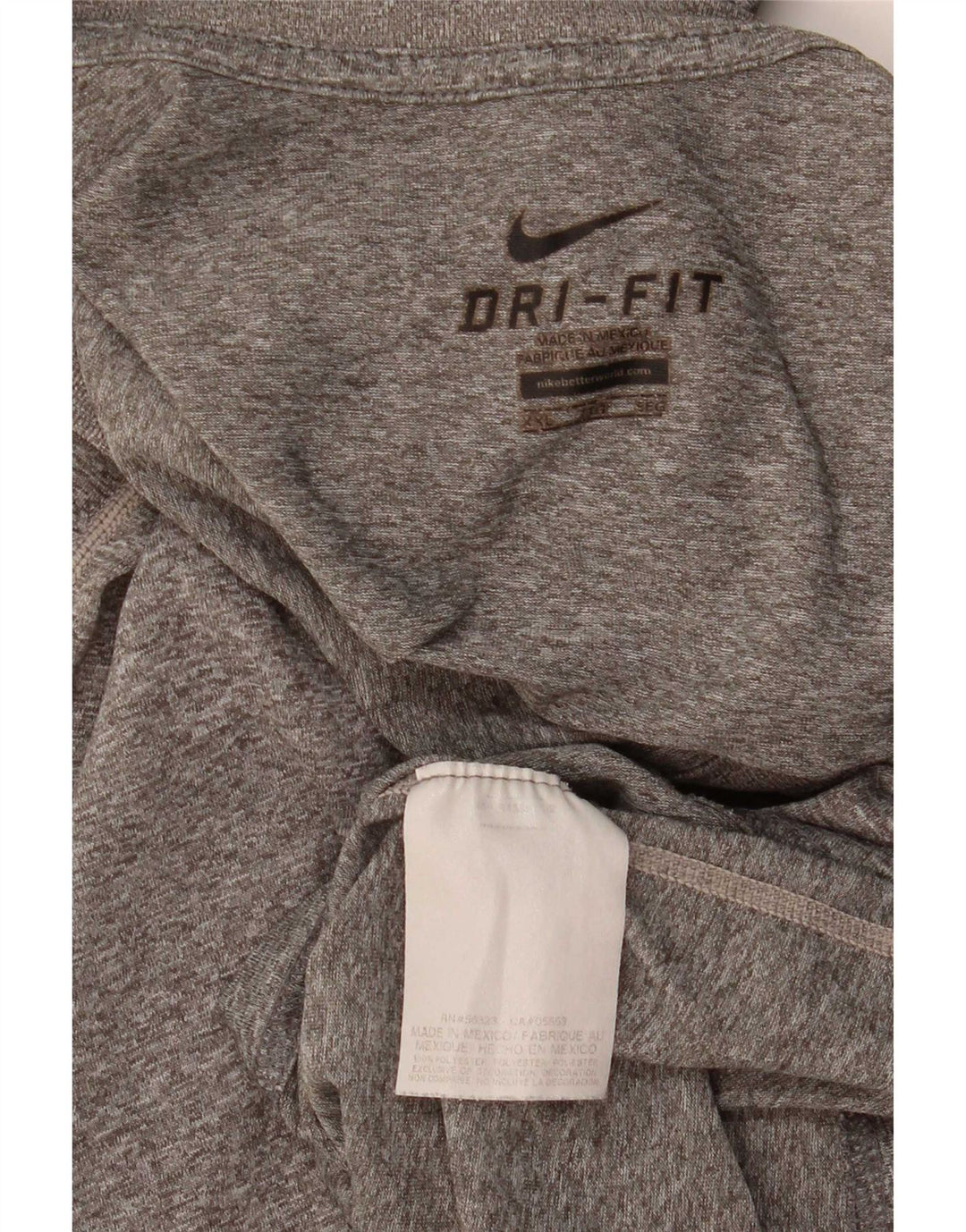 Camiseta masculina Nike Dri Fit Top 2XL poliéster manchado cinza