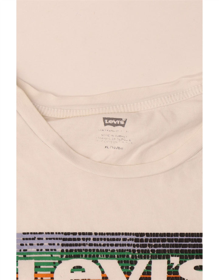 Camiseta gráfica masculina Levi's Top XL algodão branco