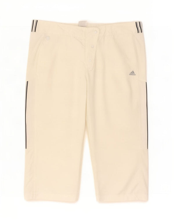 Adidas Womens Climalite Capri Calças UK 16 Grande W34 L19 Off White