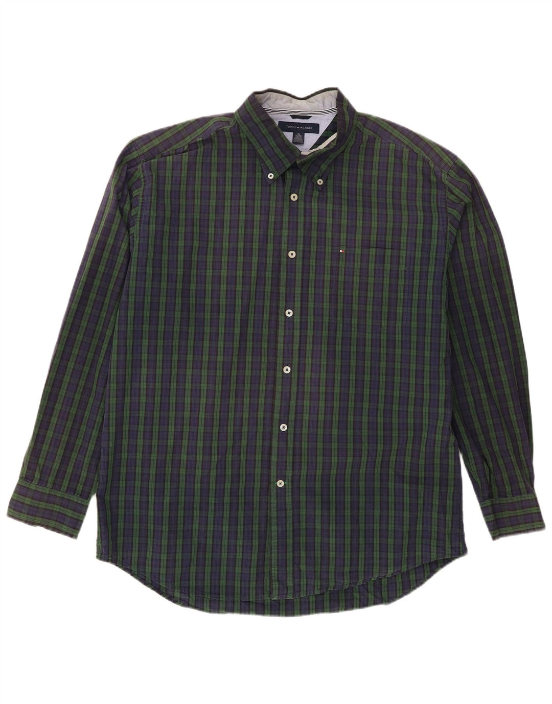Camisa masculina Tommy Hilfiger XL azul marinho xadrez algodão
