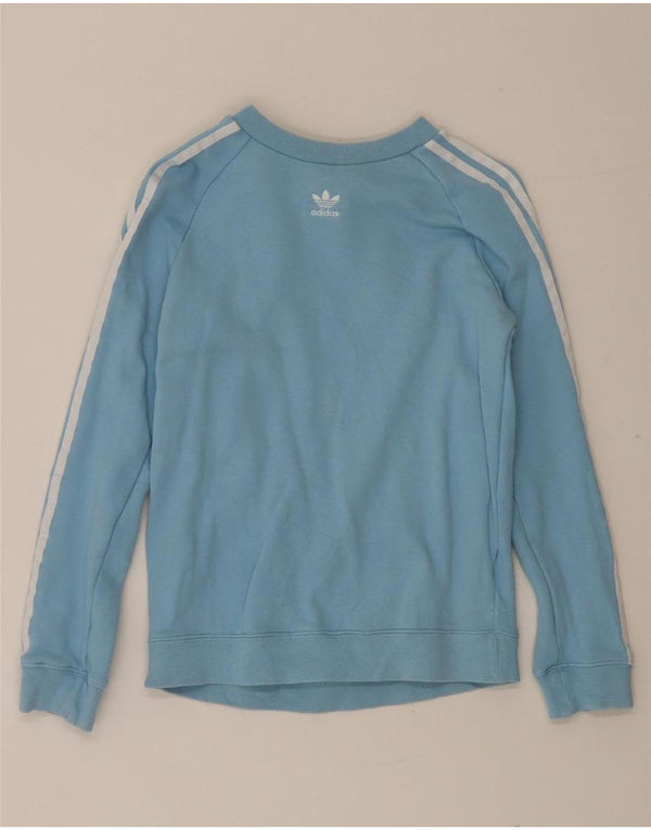 Adidas Womens Sweatshirt Jumper UK 8 Pequeno Azul Algodão Esportes