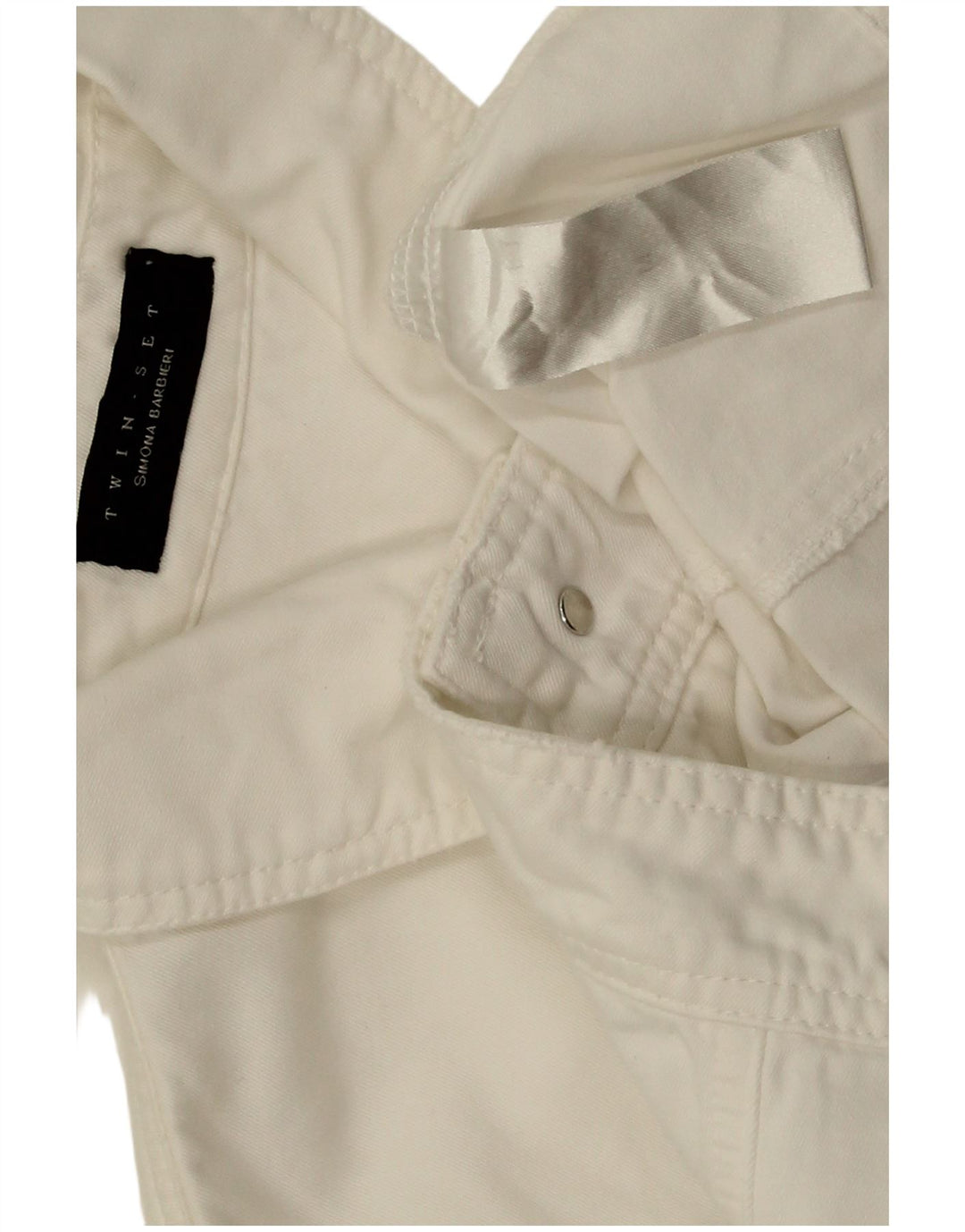 Jaqueta jeans feminina Twin-Set UK 12 médio branco