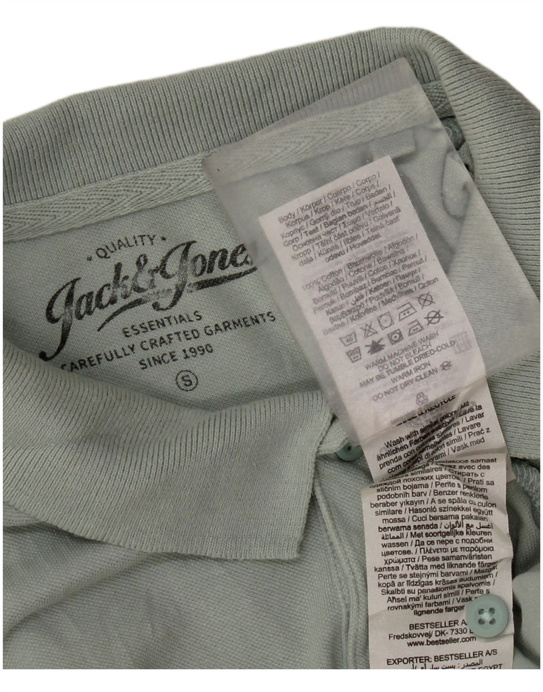 Camisa polo masculina Jack & Jones pequena de algodão verde