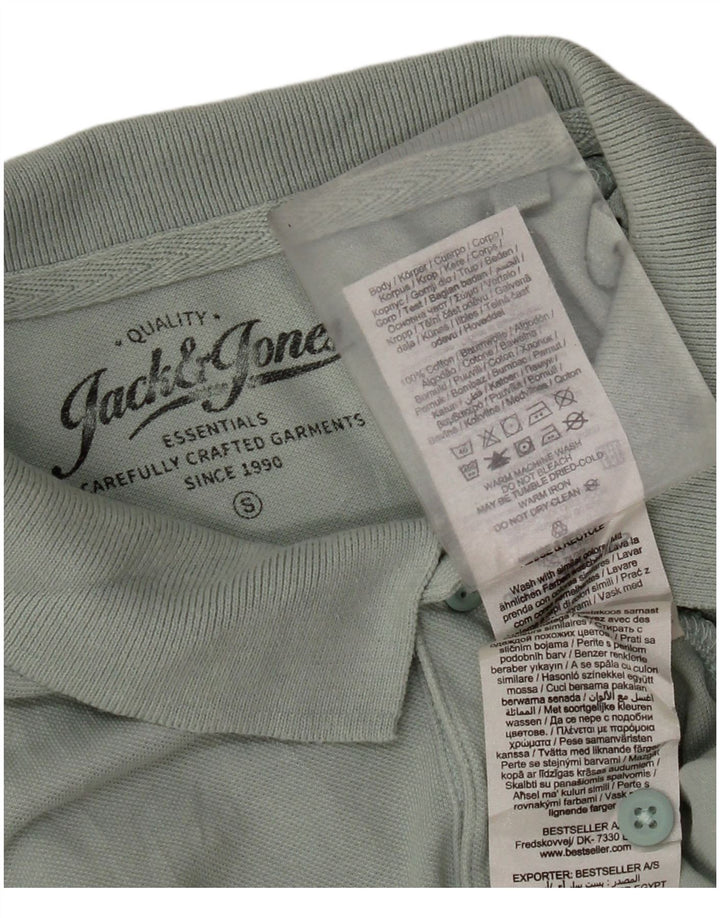 Camisa polo masculina Jack & Jones pequena de algodão verde