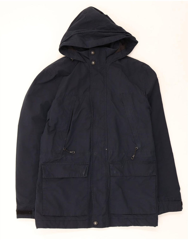 Jaqueta Parka masculina com capuz MARKS & SPENCER Reino Unido 36 pequena azul marinho