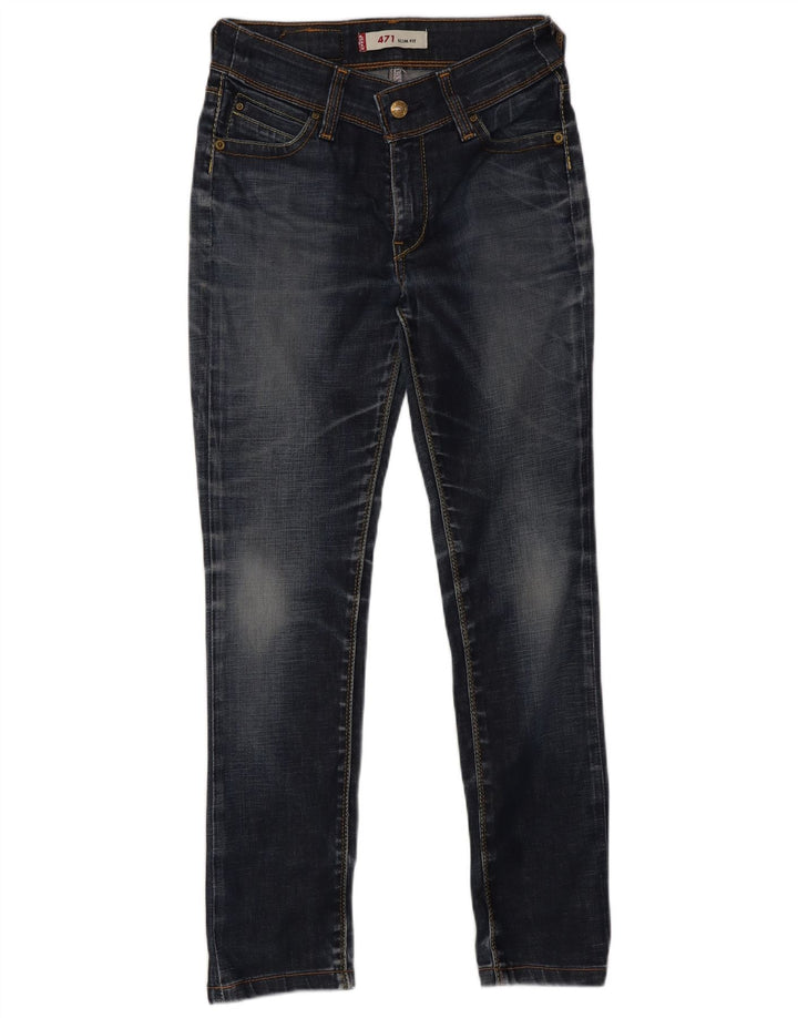 Calça jeans feminina Levi's 471 Slim W26 L34 azul algodão