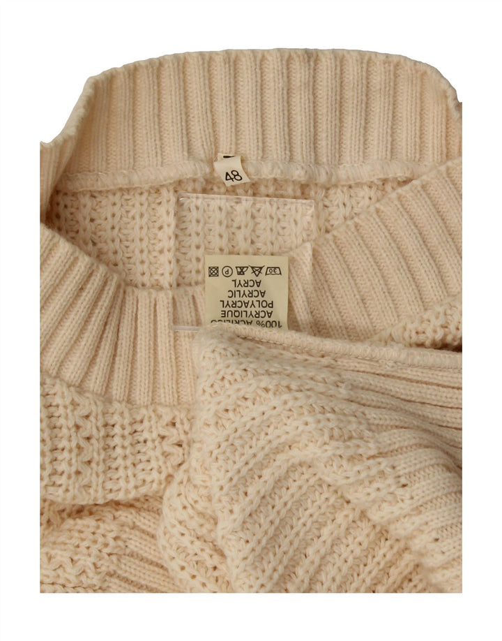 VINTAGE Womens Boat Neck Jumper Sweater IT 48 XL Off White Acrylic Vintage Vintage and Second-Hand Vintage from Messina Hembry 