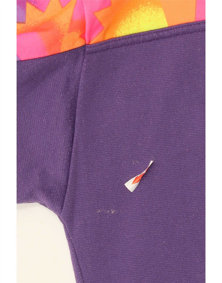 Suéter masculino vintage com zíper e gola média roxo geométrico