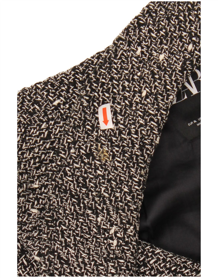 ZARA Jaqueta blazer feminina oversized UK 18 XL preta manchada